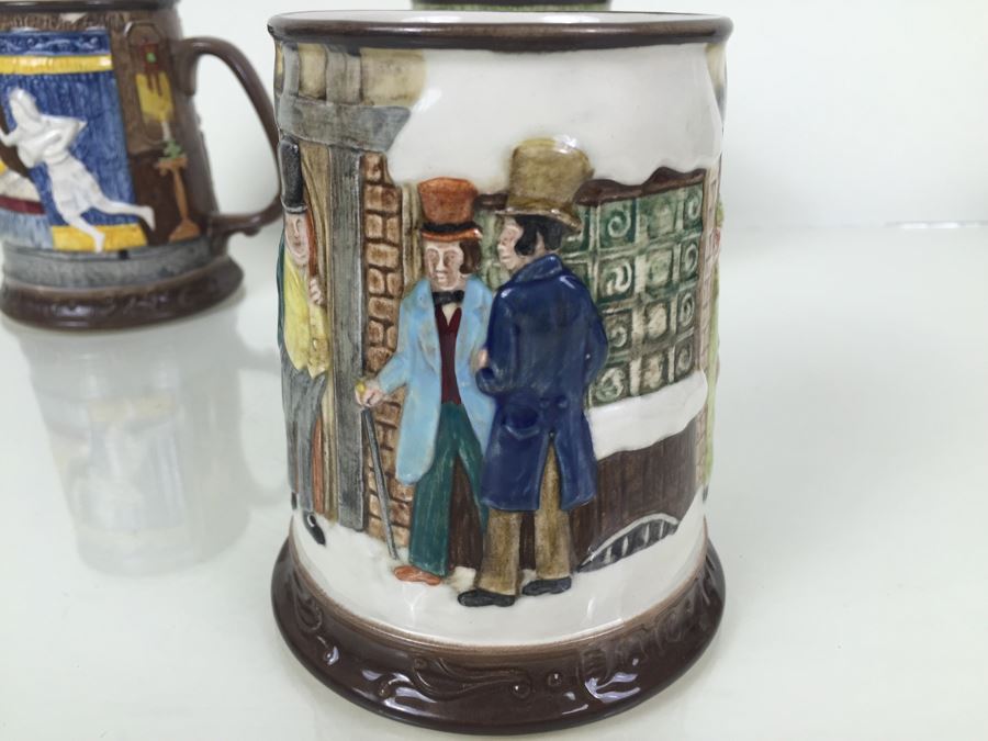 (6) Beswick Royal Doulton Group Mugs Christmas Carol Charles Dickens Limited Editions [Photo 30]