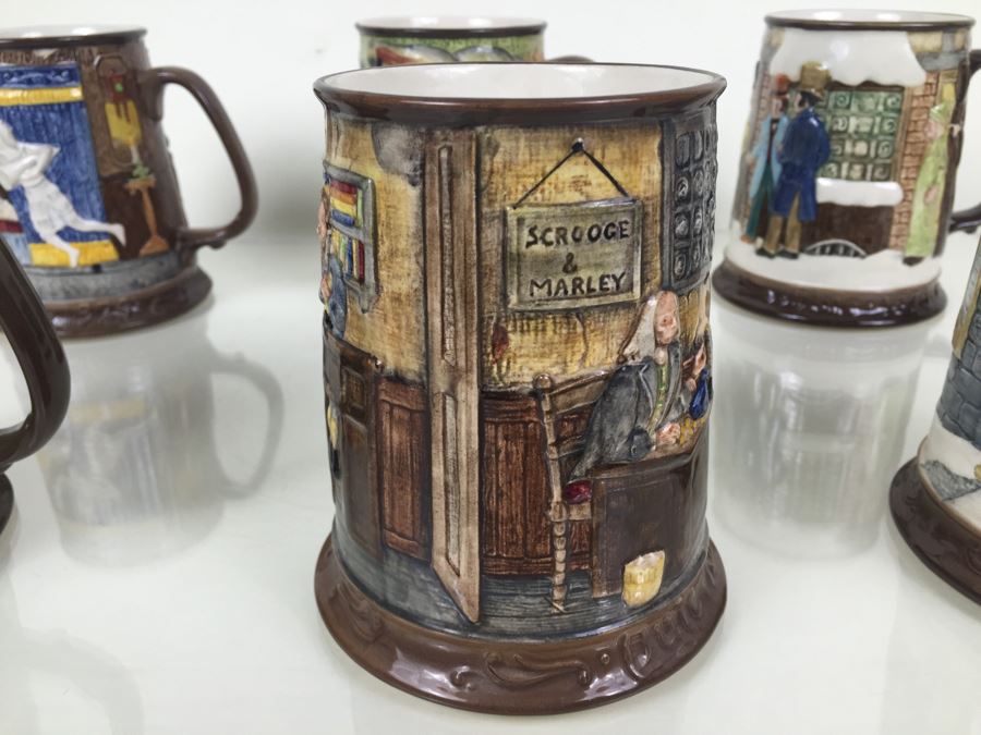 (6) Beswick Royal Doulton Group Mugs Christmas Carol Charles Dickens Limited Editions [Photo 10]