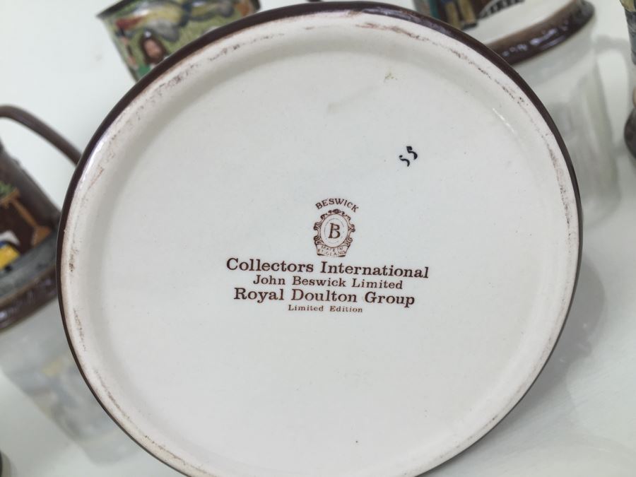 (6) Beswick Royal Doulton Group Mugs Christmas Carol Charles Dickens Limited Editions [Photo 3]