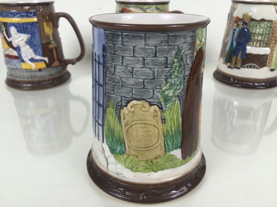 (6) Beswick Royal Doulton Group Mugs Christmas Carol Charles Dickens Limited Editions [Photo 22]