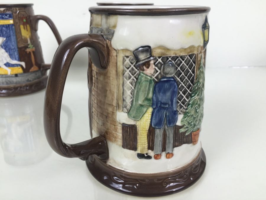 (6) Beswick Royal Doulton Group Mugs Christmas Carol Charles Dickens Limited Editions [Photo 28]