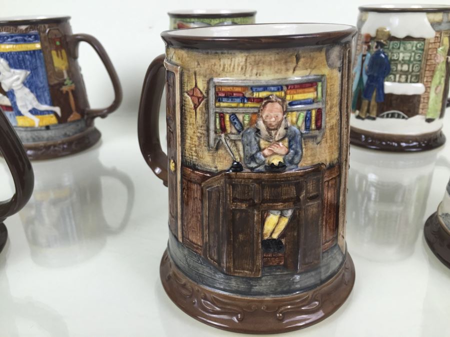 (6) Beswick Royal Doulton Group Mugs Christmas Carol Charles Dickens Limited Editions [Photo 9]
