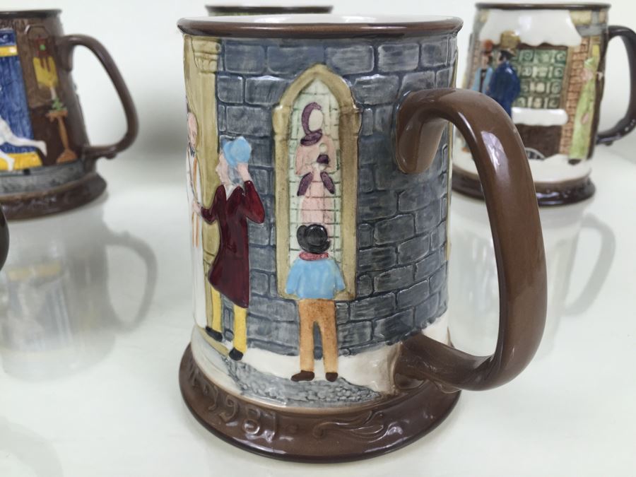 (6) Beswick Royal Doulton Group Mugs Christmas Carol Charles Dickens Limited Editions [Photo 12]