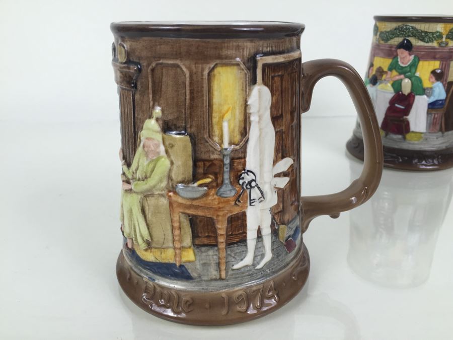 (6) Beswick Royal Doulton Group Mugs Christmas Carol Charles Dickens Limited Editions [Photo 34]