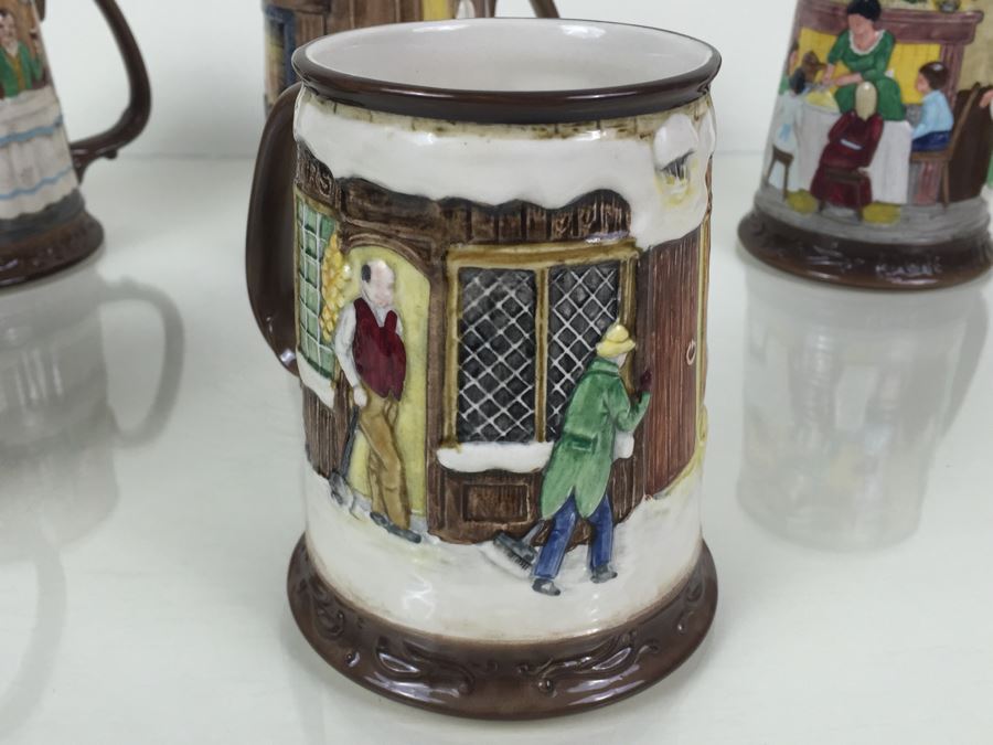 (6) Beswick Royal Doulton Group Mugs Christmas Carol Charles Dickens Limited Editions [Photo 14]