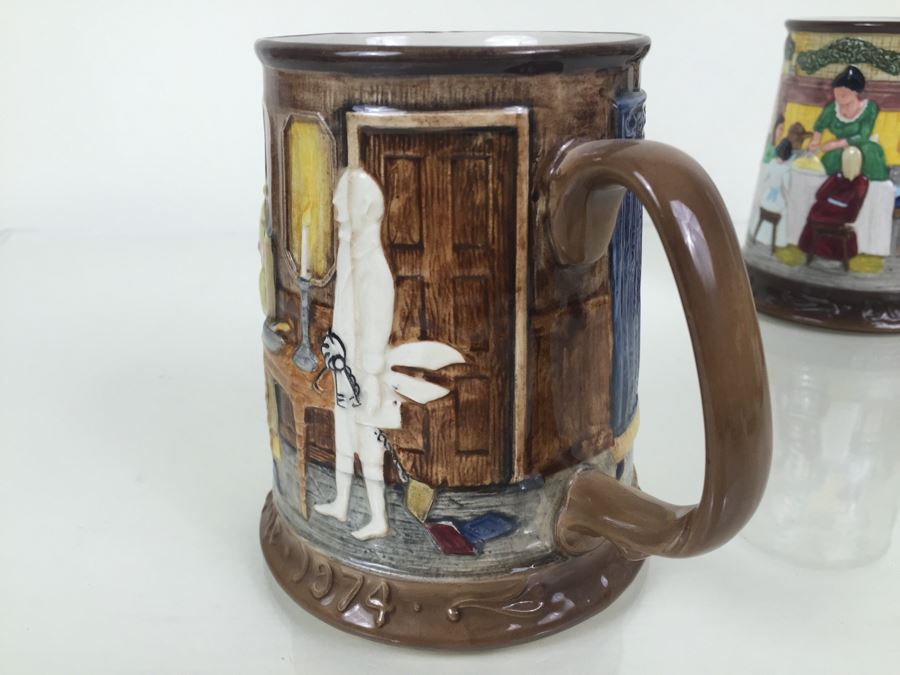 (6) Beswick Royal Doulton Group Mugs Christmas Carol Charles Dickens Limited Editions [Photo 35]