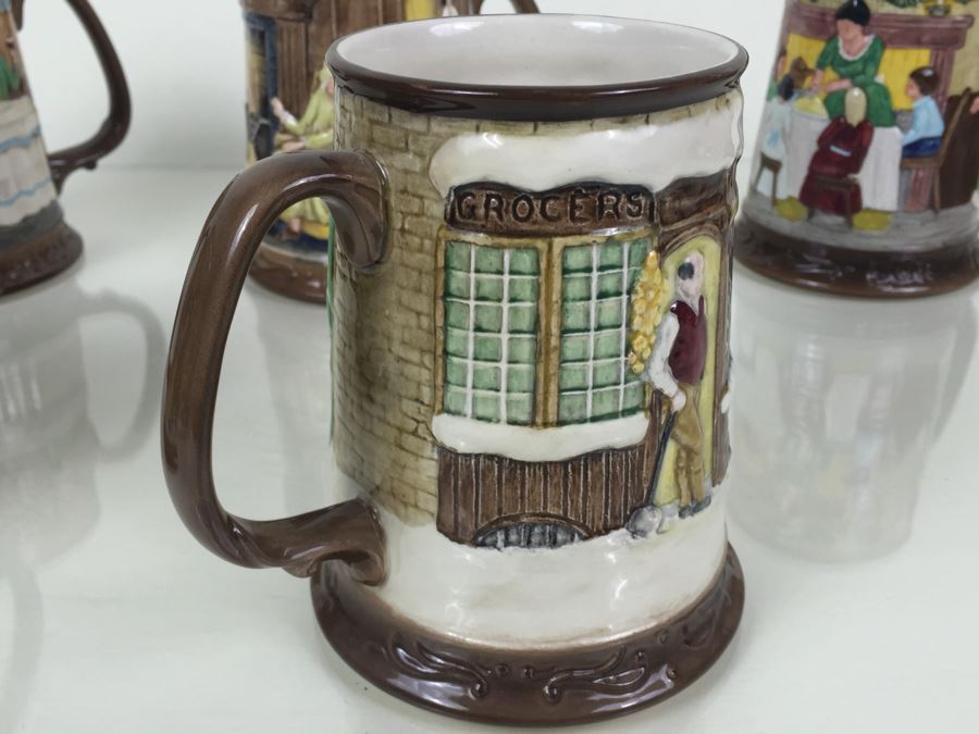 (6) Beswick Royal Doulton Group Mugs Christmas Carol Charles Dickens Limited Editions [Photo 13]