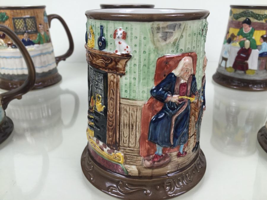 (6) Beswick Royal Doulton Group Mugs Christmas Carol Charles Dickens Limited Editions [Photo 9]