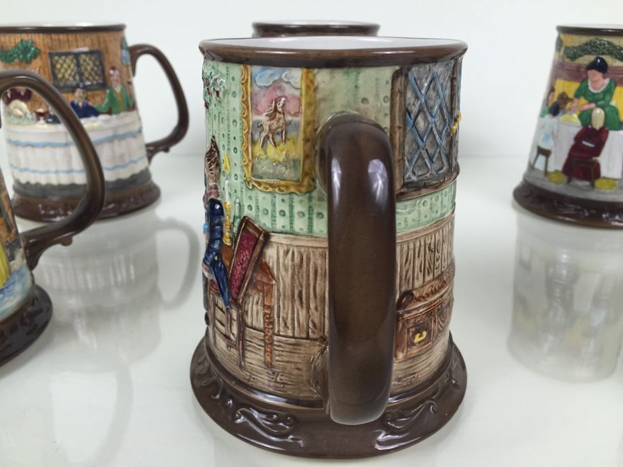 (6) Beswick Royal Doulton Group Mugs Christmas Carol Charles Dickens Limited Editions [Photo 6]