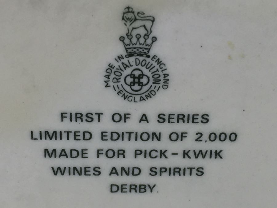 (3) Royal Doulton Character Jugs Liquor Advertising Dewar's, Beam Whiskey And Pick-Kwik Wines And Spirits Derby Limited Edition Of 2,000 [Photo 9]