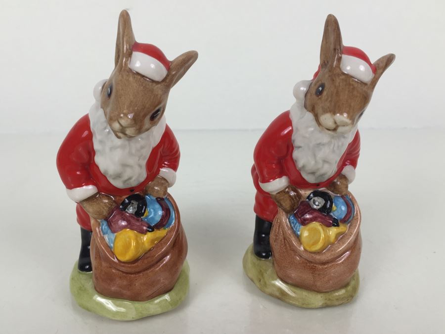 Pair Of Royal Doulton Santa Bunnykins 'Happy Christmas' DB17 1981 One Is Signed [Photo 1]