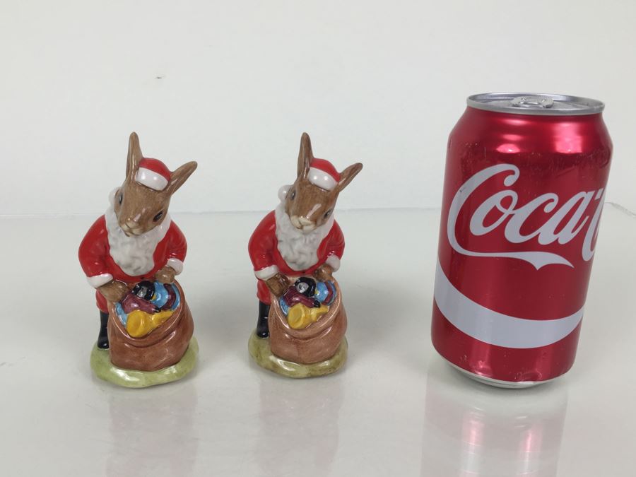 Pair Of Royal Doulton Santa Bunnykins 'Happy Christmas' DB17 1981 One Is Signed [Photo 4]