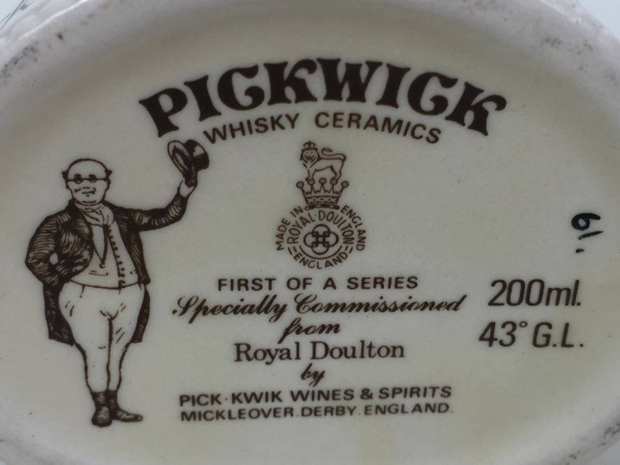 Royal Doulton Character Jug Mr. Micawber Pickwick Whiskey Ceramics First Of A Series Pick Kwik Wines & Spirits Advertising [Photo 3]
