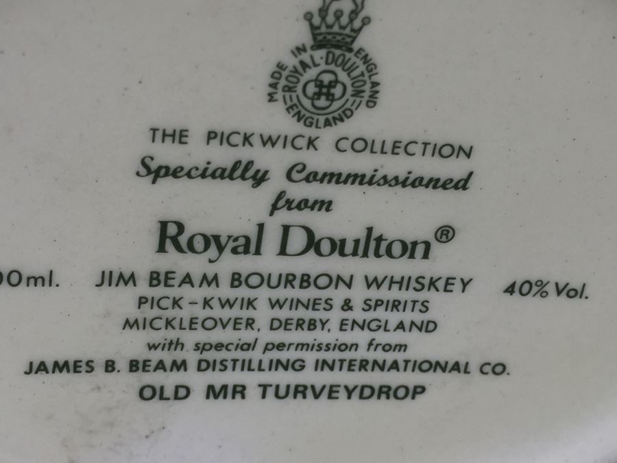 Royal Doulton Character Jug Old Mr. Turveydrop The Pickwick Collection Jim Beam Bourbon Whiskey Advertising [Photo 11]
