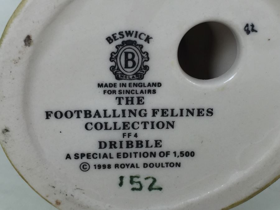 Beswick Royal Doulton The Footballing Felines Collection FF4 'Dribble' 1998 Limited Edition 152 Of 1,500 [Photo 10]
