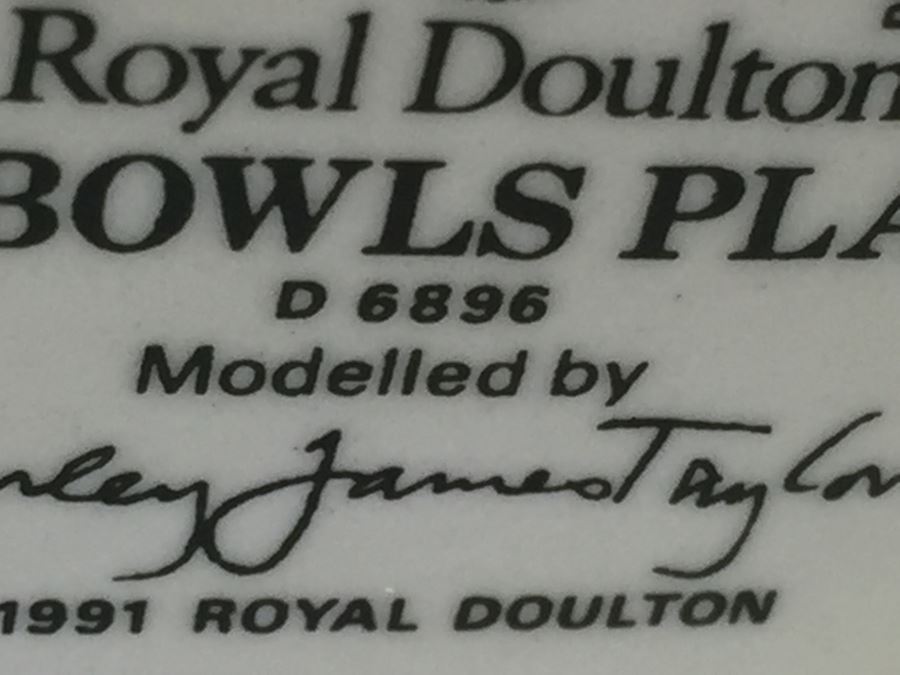 Royal Doulton Small Character Jug 'The Bowls Player' D6896 1991 Signed By Michael Doulton [Photo 10]