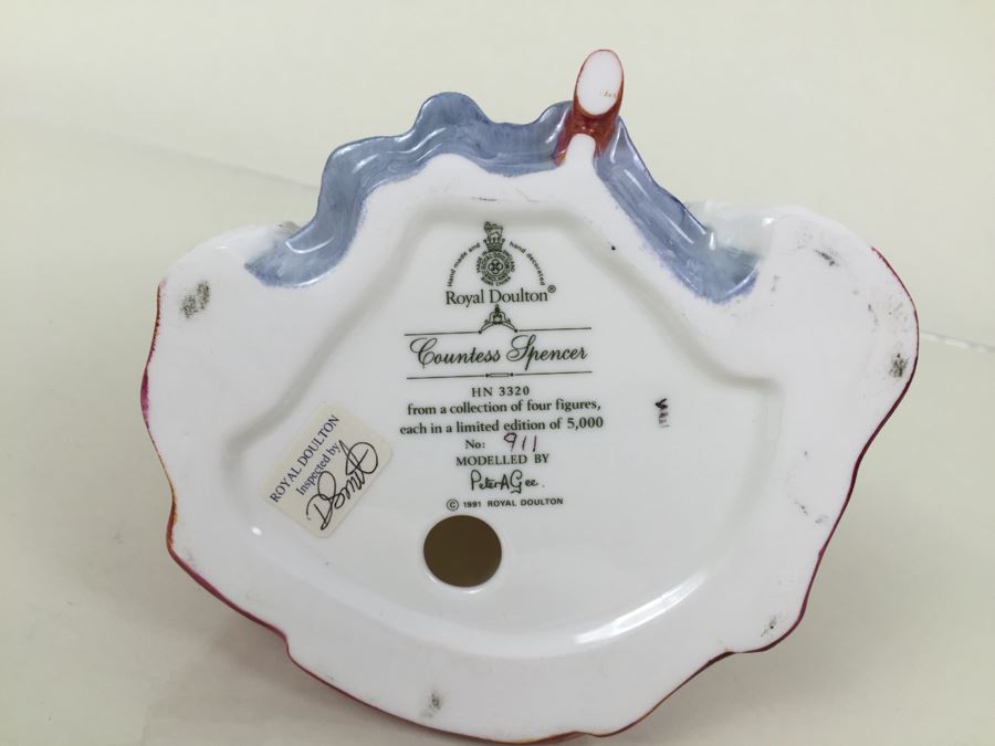 Royal Doulton Figure 'Countess Spencer' HN3320 1991 Limited Edition 911 Of 5,000 [Photo 3]