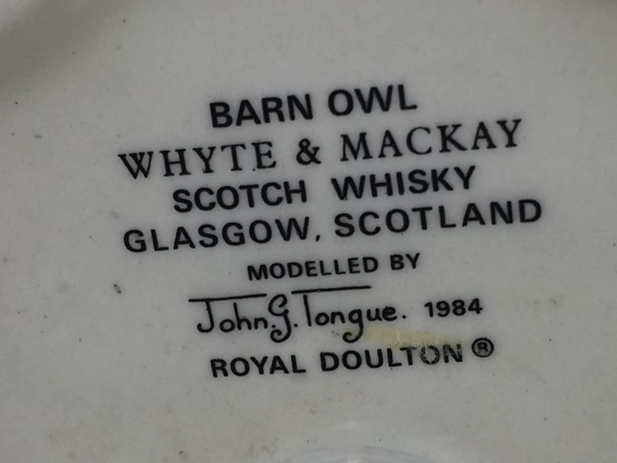 Royal Doulton Character Jug Liquor Decanter Barn Owl Whyte & Mackay Scotch Whiskey 1984 [Photo 12]