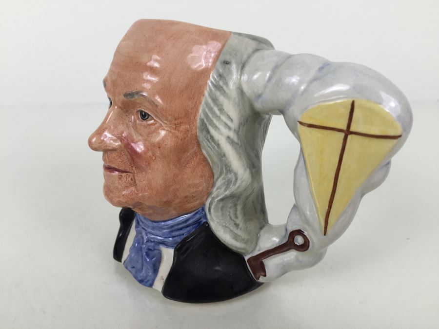 Royal Doulton Small Character Jug 'Benjamin Franklin' D6695 1982 [Photo 2]