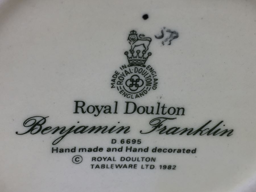 Royal Doulton Small Character Jug 'Benjamin Franklin' D6695 1982 [Photo 9]