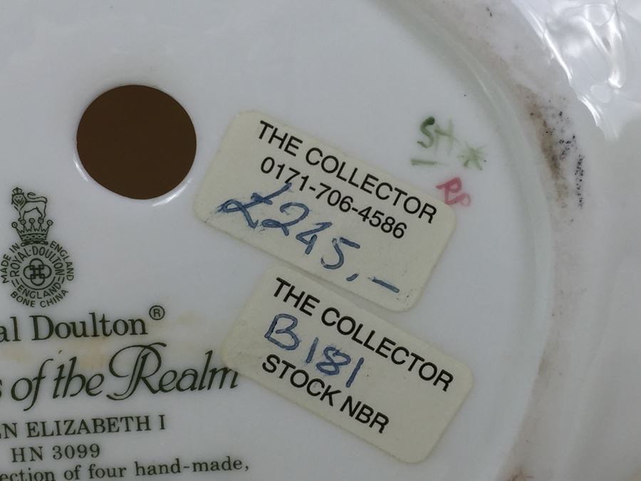 Royal Doulton Figure Queens Of The Realm 'Queen Elizabeth I' HN3099 1986 Limited Edition 81 Of 5,000 [Photo 12]