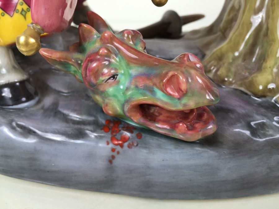 Royal Doulton Large Figure 'St. George And The Dragon' HN2856 1977 RARE Retails For $7,000 [Photo 10]