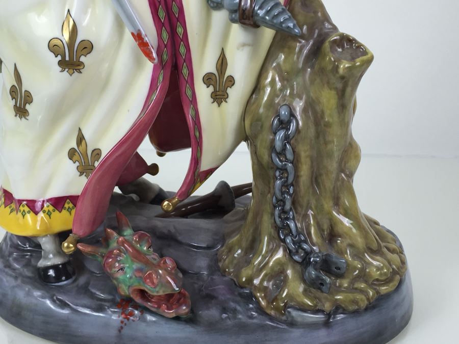 Royal Doulton Large Figure 'St. George And The Dragon' HN2856 1977 RARE Retails For $7,000 [Photo 13]