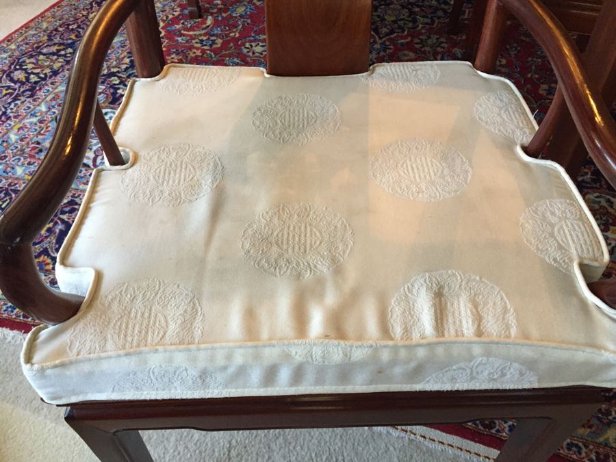 Stunning Chinese Rosewood Dining Table With 8 Rosewood Chairs (2 Armchairs) And 2 Leaves [Photo 21]