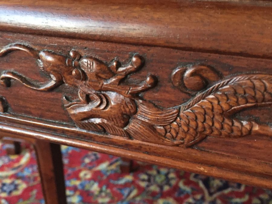Stunning Chinese Rosewood Dining Table With 8 Rosewood Chairs (2 Armchairs) And 2 Leaves [Photo 24]