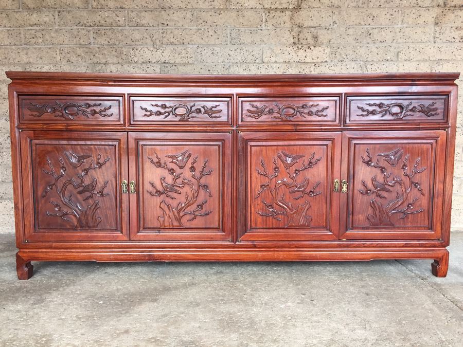 Stunning Chinese Rosewood Buffet Sideboard Credenza [Photo 4]