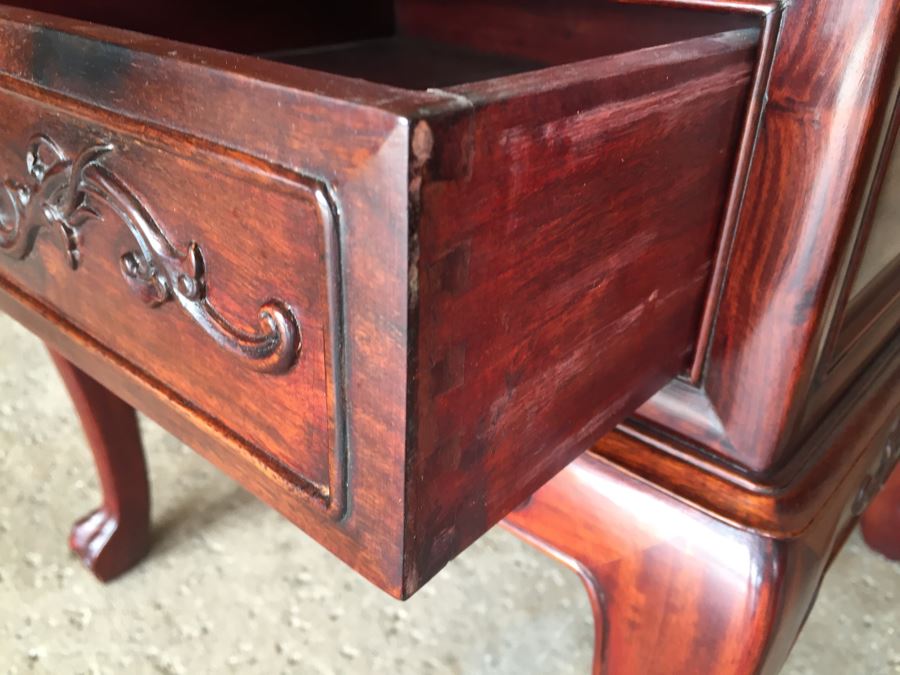 Pair Of Stunning Chinese Rosewood End Tables [Photo 8]