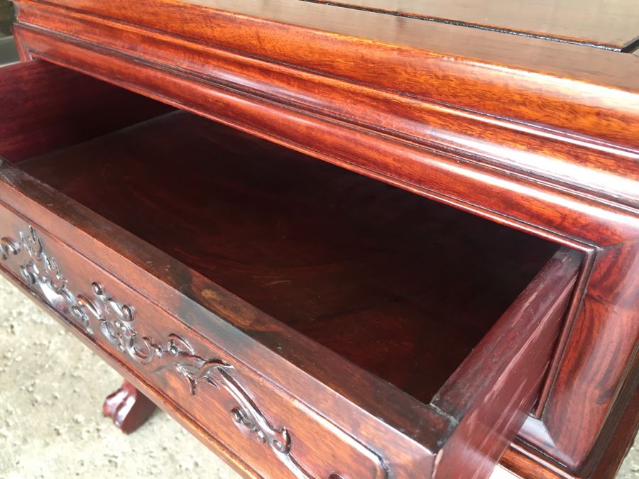 Pair Of Stunning Chinese Rosewood End Tables [Photo 9]