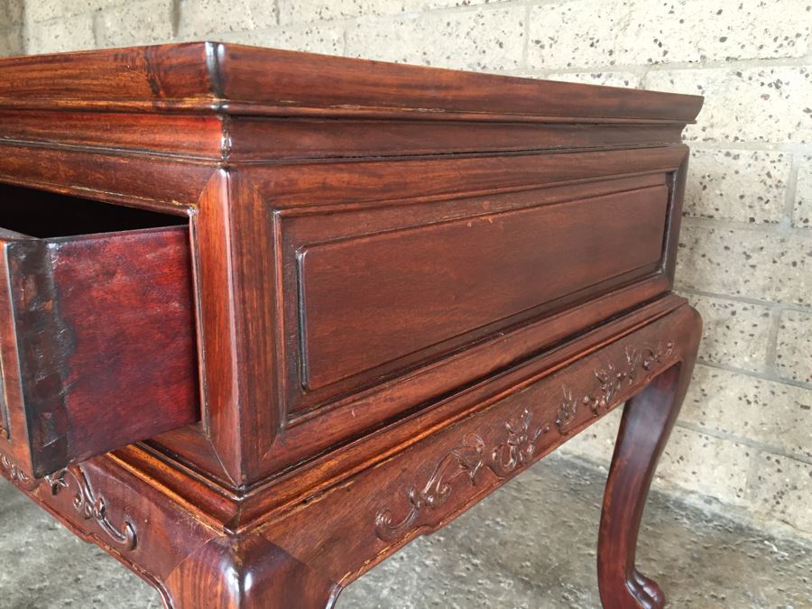 Pair Of Stunning Chinese Rosewood End Tables [Photo 12]