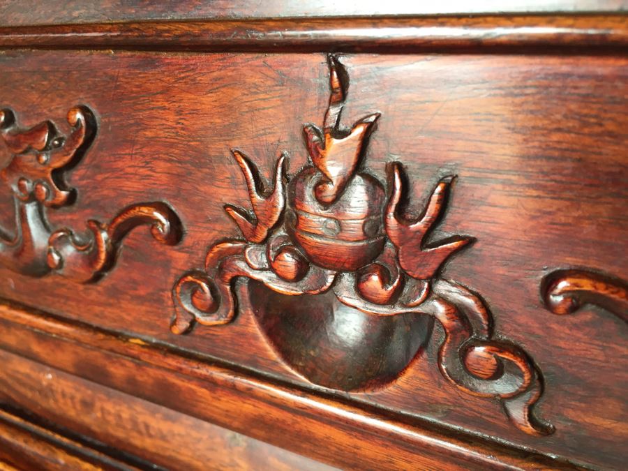 Pair Of Stunning Chinese Rosewood End Tables [Photo 10]