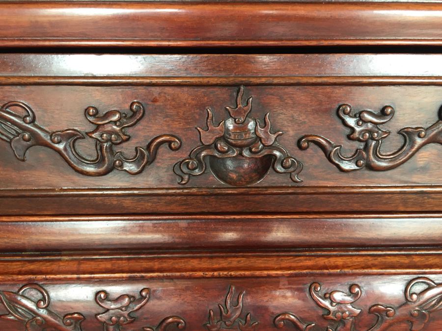 Pair Of Stunning Chinese Rosewood End Tables