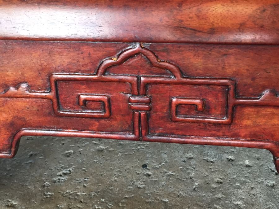 Stunning 6 Panel Chinese Rosewood Screens With Hand Carved Stone Jade Coral Relief Images Of Wildlife Birds Plants [Photo 13]