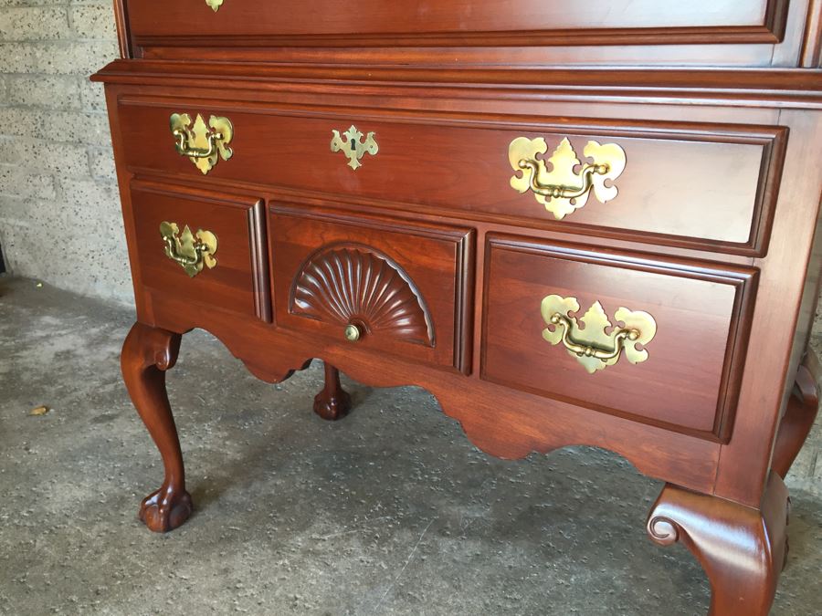 Chippendale Style Highboy Dresser Chest Of Drawers [Photo 7]