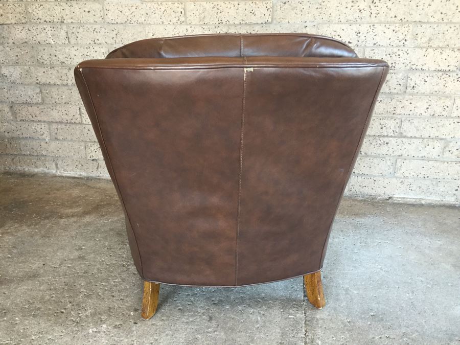 Tufted Leather Armchair With Ottoman By Fairfield Chair Co. [Photo 9]