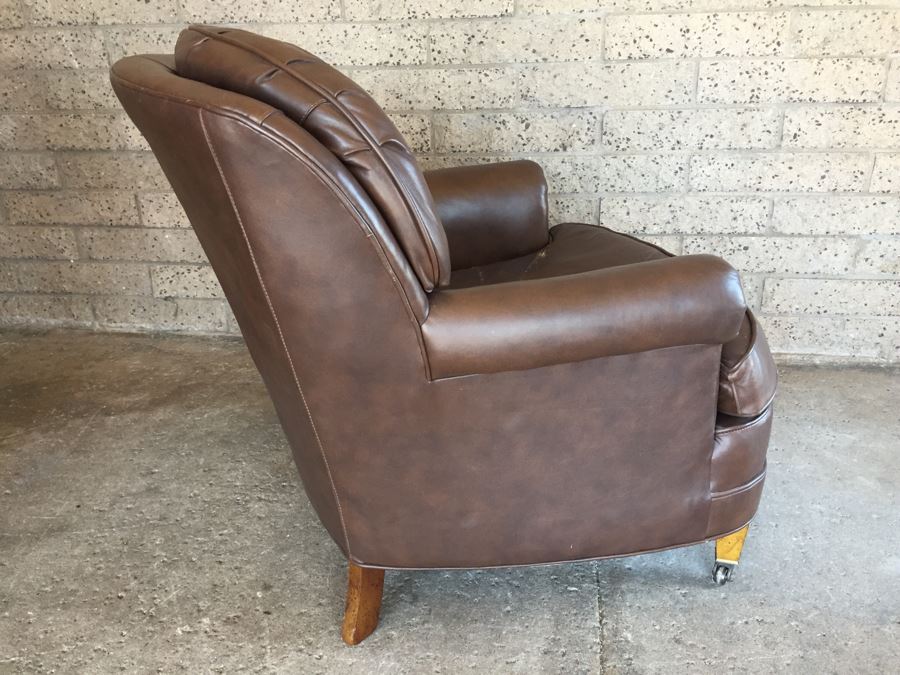 Tufted Leather Armchair With Ottoman By Fairfield Chair Co. [Photo 8]