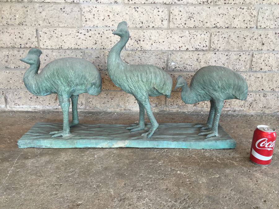 Large Metal Bronze Bird Sculpture