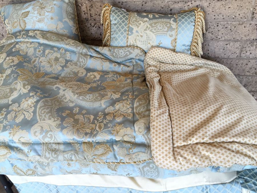 Croscill King Size Bedding Comforter, Bed Skirt And 2 Pillows [Photo 9]