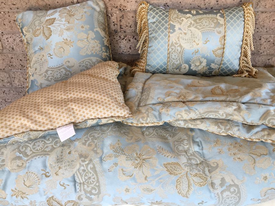 Croscill King Size Bedding Comforter, Bed Skirt And 2 Pillows [Photo 2]