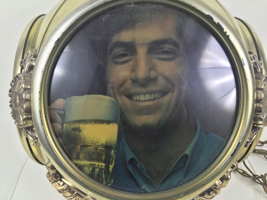 Large Schlitz Beer Advertising Hanging Light Sign ROTATES To Display All Four Sides Working [Photo 15]