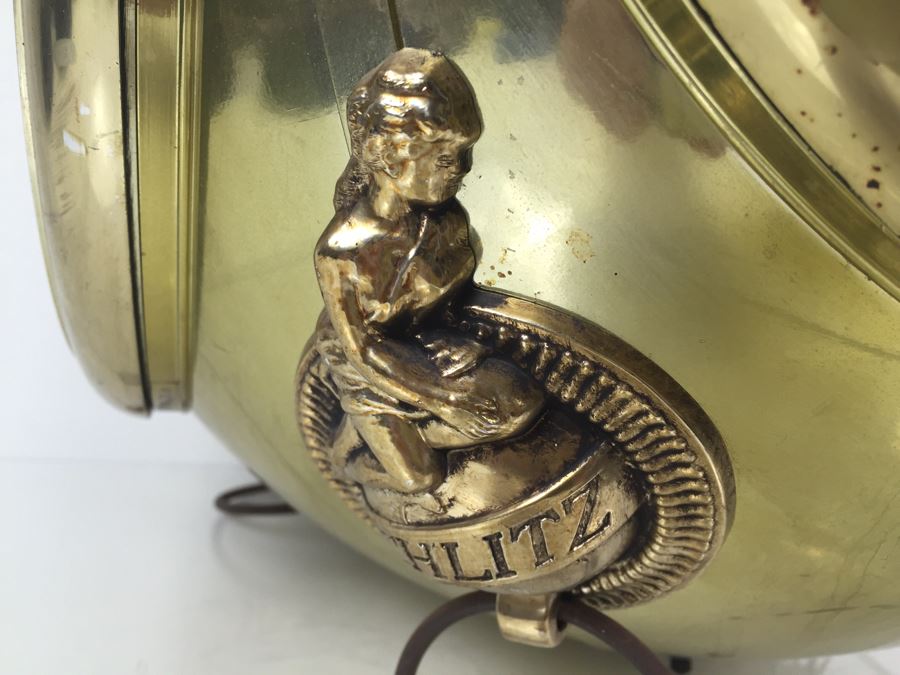 Large Schlitz Beer Advertising Hanging Light Sign ROTATES To Display All Four Sides Working [Photo 6]