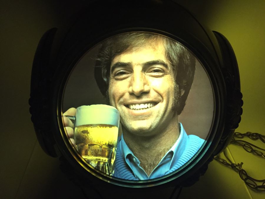 Large Schlitz Beer Advertising Hanging Light Sign ROTATES To Display All Four Sides Working [Photo 13]