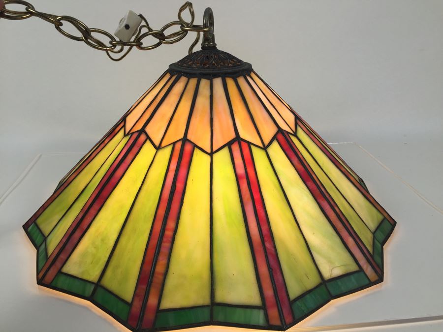 Stunning Stained Glass Tiffany Style Hanging Lamp Shade Light Fixture [Photo 8]