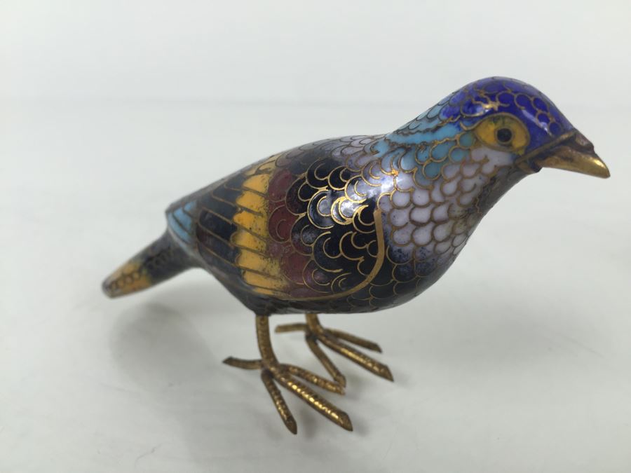 Cloisonne Pig And Bird [Photo 3]