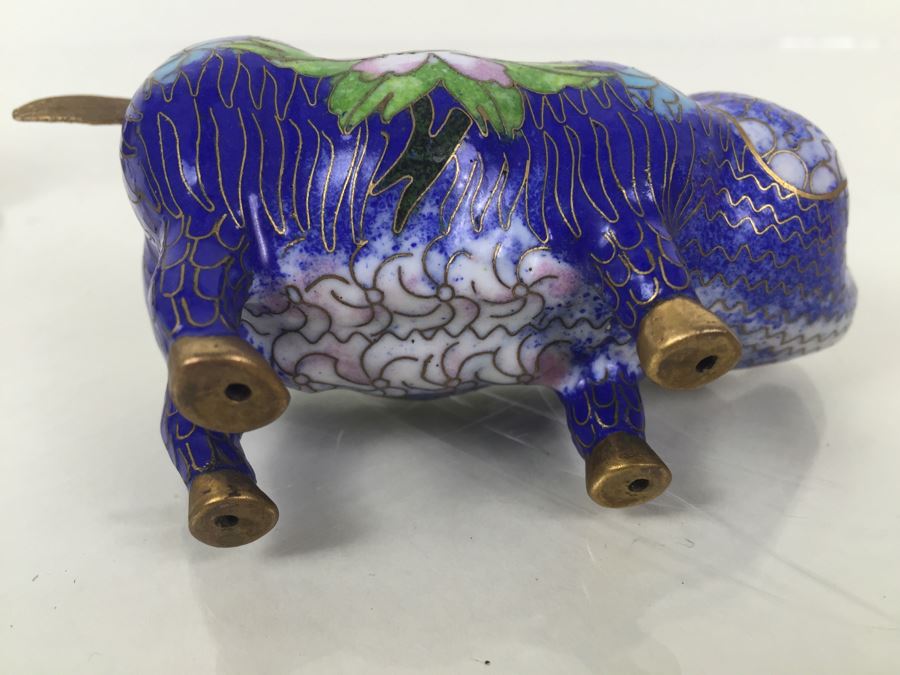 Cloisonne Pig And Bird [Photo 8]