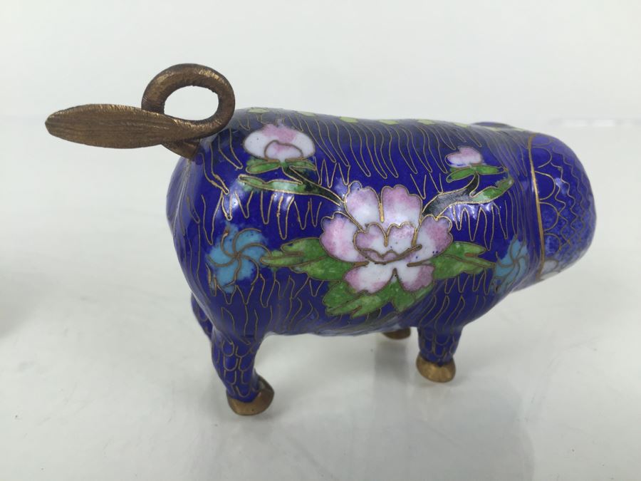 Cloisonne Pig And Bird [Photo 7]