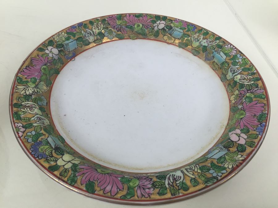 Stunning Chinese Flower Pot With Plate Planter Saucer Both Pieces Signed [Photo 14]